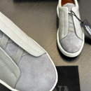 Tênis "Triple Stitch" Zegna Camurça/Couro