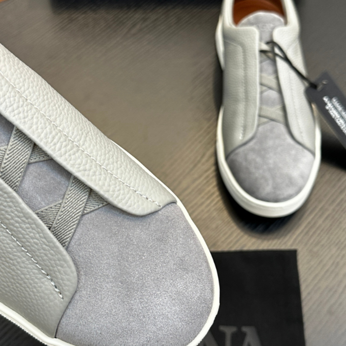 Tênis "Triple Stitch" Zegna Camurça/Couro