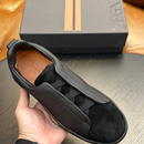 Tênis "Triple Stitch" Zegna Camurça/Couro