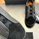 Tênis "Triple Stitch" Zegna Camurça/Couro