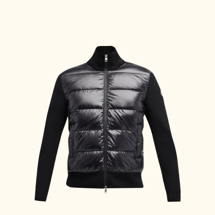 Jaqueta "Cardigan" Moncler com Acolchoado e Lã