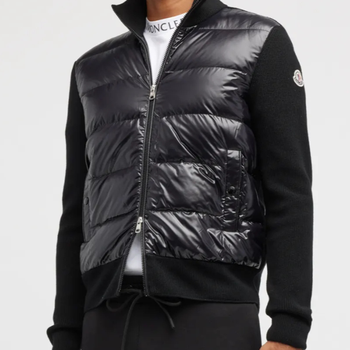 Jaqueta "Cardigan" Moncler com Acolchoado e Lã