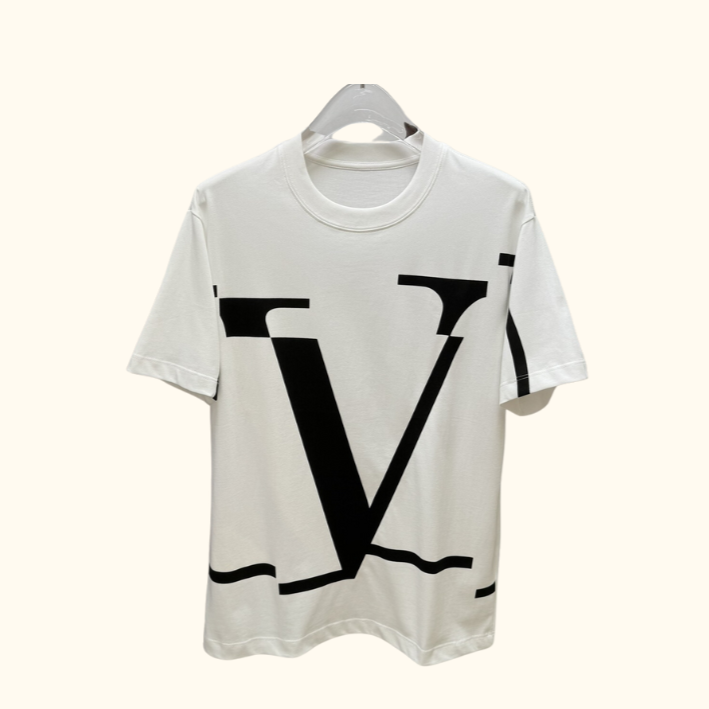 Camiseta Valentino com Logotipo V Irregular