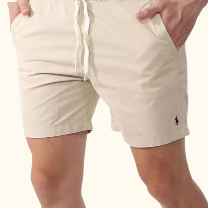 Short Ralph Lauren Masculino Sarja Chino Black Icon Cáqui Claro