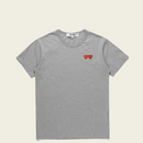 Camiseta "Double Hearts" CDG Cinza