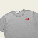 Camiseta "Double Hearts" CDG Cinza
