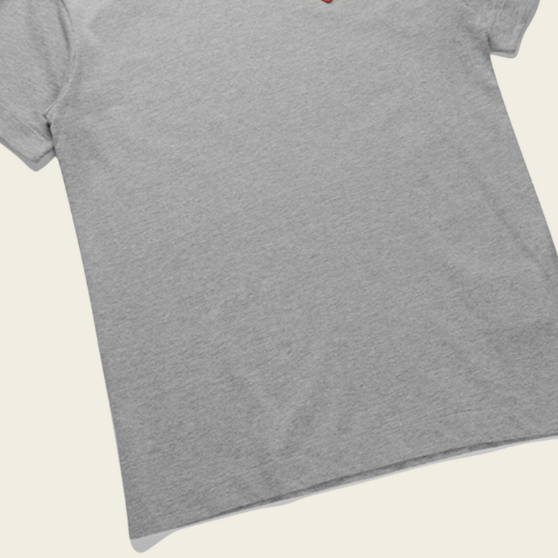 Camiseta "Double Hearts" CDG Cinza