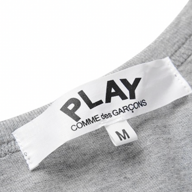 Camiseta "Double Hearts" CDG Cinza